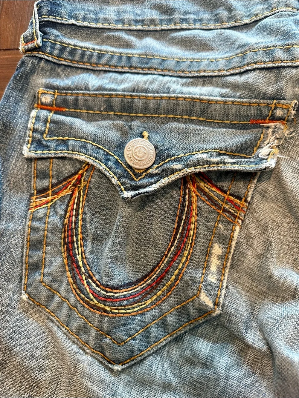 True Religion Rainbow Joey World Tour Jeans Made USA Vintage Y2K